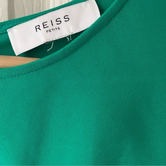 REISS Layla Green Crepe Bodycon Sleeveless Round Neck Midi Dress SZ 8P - Picture 5 of 11